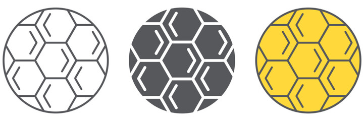 Fototapeta premium Soccer ball line icon, play and game, football ball sign, vector graphics, a linear pattern on a white background.