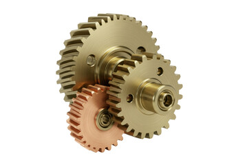 Isolated Meshed Gears Mechanism Components, Cogwheels, Gears of Different Sizes, Engineering
