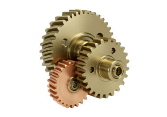 Isolated Meshed Gears Mechanism Components, Cogwheels, Gears of Different Sizes, Engineering
