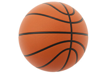 Fototapeta premium Isolated Basketball on Neutral Backdrop, Orange Leather Ball, Sport Equipment, Exercise