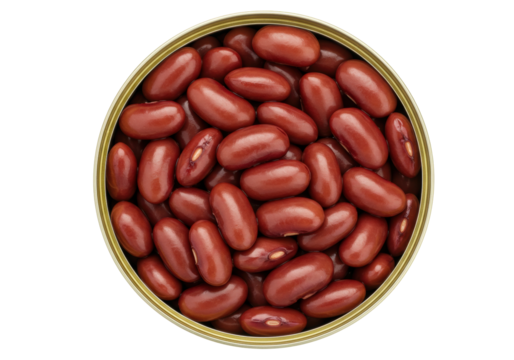 Isolated kidney beans in can ready to eat, popular type of common bean, canned legumes