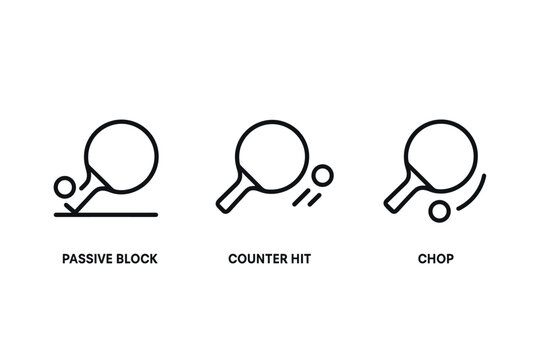 Minimalist ping pong techniques: passive block, counter hit, chop