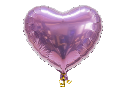 Isolated heart-shaped balloon for birthday party, wedding decoration or Valentine's Day event