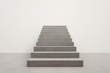 Fototapeta premium Minimalist concrete staircase leading upward in modern architectural space on bright background, symbolizing progress and aspiration concept. Ai generative