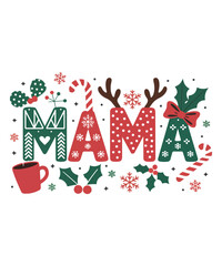 Festive Mama Christmas SVG