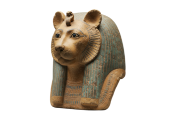 Isolated Egyptian Statue, Symbolizing Protection and Power, Ancient Art Piece