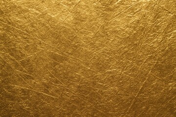 Shiny crumpled gold foil texture surface with metallic finish and scratches as luxury abstract background for elegant design concepts and patterns. Ai generative