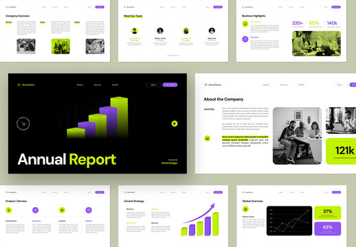 Modern Corporate Annual Report Presentation Template