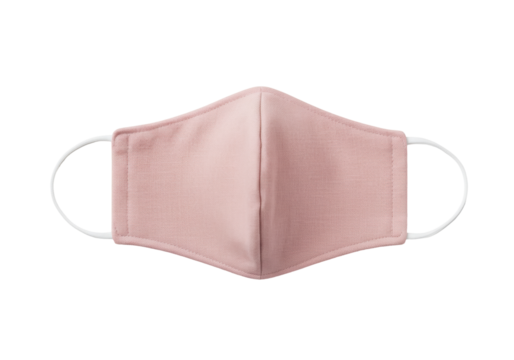 Isolated pink face mask for health safety and medical protection against viruses and smog - Powered by Adobe