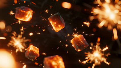 Glowing, Floating, Crystals, Sparkles, Magical, Fantasy, Light, Mystery, Enchanted, Scenery