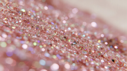 Sparkling Dew Drops, Close-Up, Macro Photography, Nature, Pink, Bokeh, Water, Morning, Freshness, Clarity