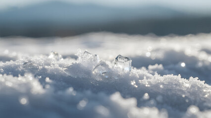Frosty Ice Crystals, Winter Scenery, Snow Texture, Cold Temperature, Frozen Surface