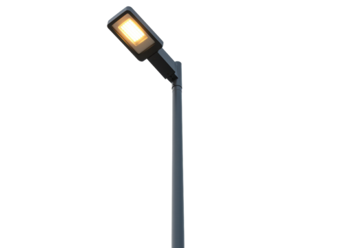 Isolated Modern Street Light Illuminating Against Sky for Urban Lighting Needs and Safety Use