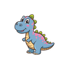 Cute Blue Dinosaur Cartoon Character