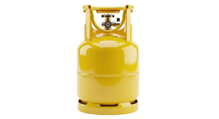 Isolated gas cylinder, fuel container for outdoor use, yellow, gas storage, pressurized fuel tank