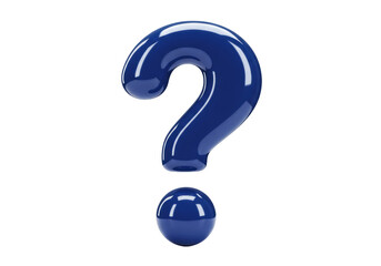 Isolated blue question mark symbol for web design or education materials and presentations