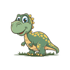 Adorable Winking Cartoon Dinosaur Character