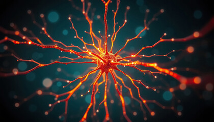 Stunning neuron cell illustration for medical research pharmaceutical advertising science and education projects