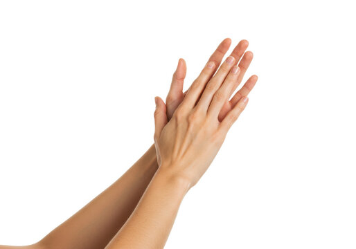 Isolated view of clapping hands against a clean backdrop, perfect for appreciation gesture