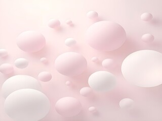 Floating Spheres: Soft Pastel Pink 3D Composition