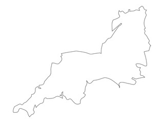Fototapeta premium Cornwall Outline Map