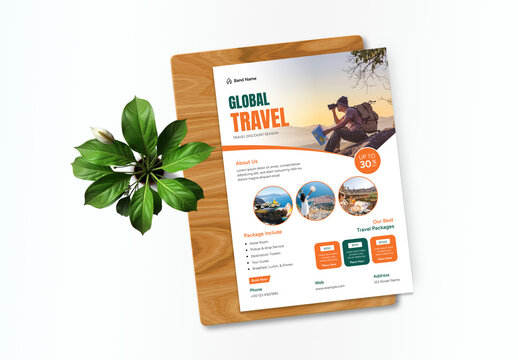 Modern Travel Agency Flyer Template for Tour Promotion