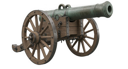 Old vintage cannon isolated on transparent background