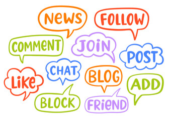 Chat Bubbles Social Media Message Speech Clouds