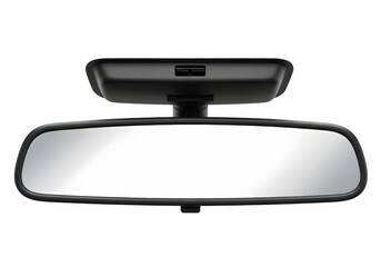 Automotive rearview mirror isolated on transparent background
