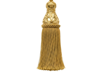 Ornate golden tassel isolated on transparent background
