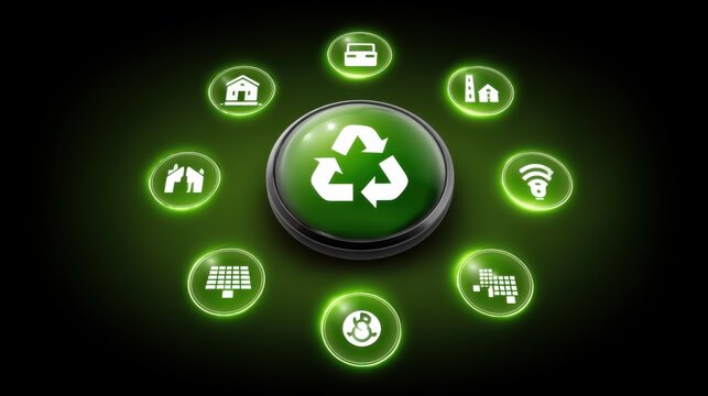 Global sustainability initiatives eco-friendly solutions online platforms infographic digital environment conceptual view