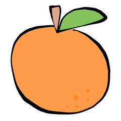 白背景の手描き橙イラスト｜正月・鏡餅用フルーツ素材