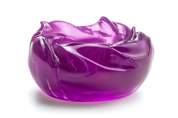 Vibrant purple translucent abstract object with organic wavy texture