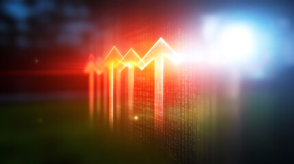 A vibrant digital representation of rising graphs symbolizing growth and progress in a dynamic business environment.