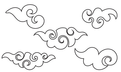 Chinese cloud  vector icon. auspicious clouds vector collection. eps 10