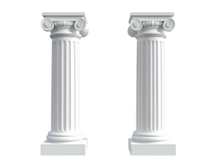 Two classic white architectural columns