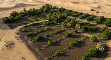 The rich, dark soil of a cultivated oasis plot.