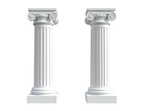 Two classic white architectural columns