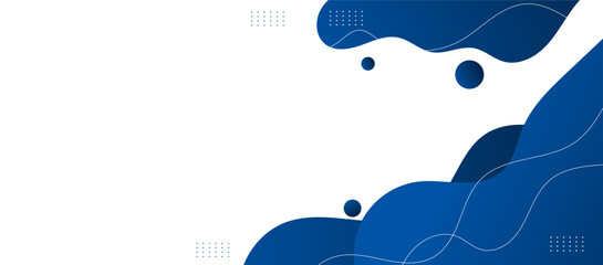 Blue fluid abstract background with smooth gradient waves and organic curves