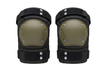 Pair of tactical knee pads isolated on transparent background