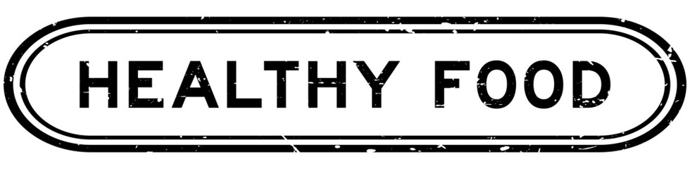Grunge black healthy food word rubber seal stamp on white background