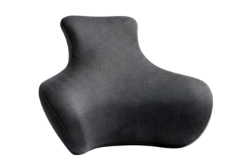 Textured dark grey abstract organic shape isolated on transparent background