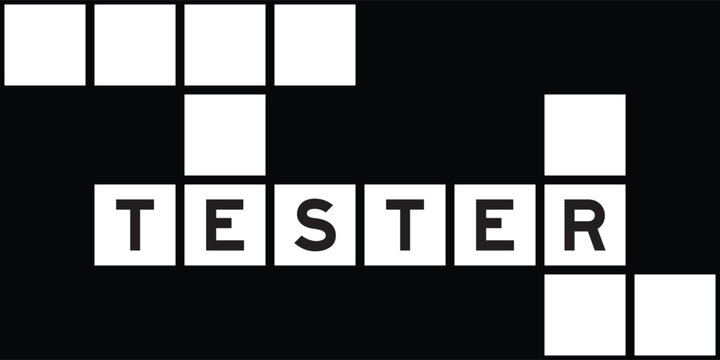Alphabet letter in word tester on crossword puzzle background