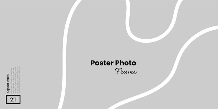 Abstract flowing curvy layout in horizontal 2:1 format for stylish photo presentation