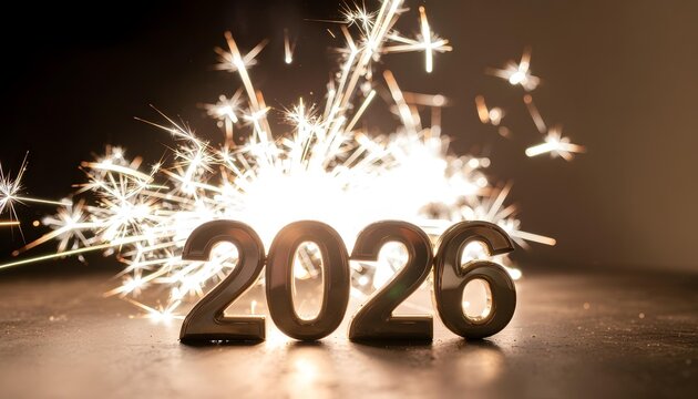 New Year 2026 Text Background Keywords
