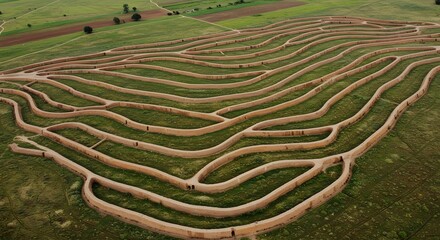 The traditional mud walls of an old irrigation system.