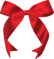 Bright Red Satin Christmas Bow