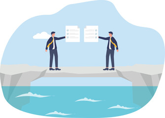 Obraz premium illustration of teamwork in build a business alliance or joint venture 