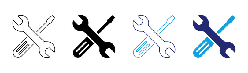 Mechanical service and construction equipment symbol vector illustration on transparent background.