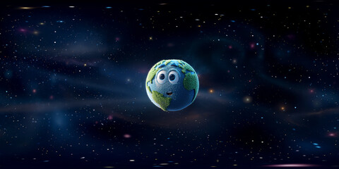 Cartoon earth 8K VR 360 Equirectangular Spherical Panorama